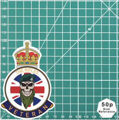 The Rifles Veteran UV Laminated Skull & Beret Decal redplume