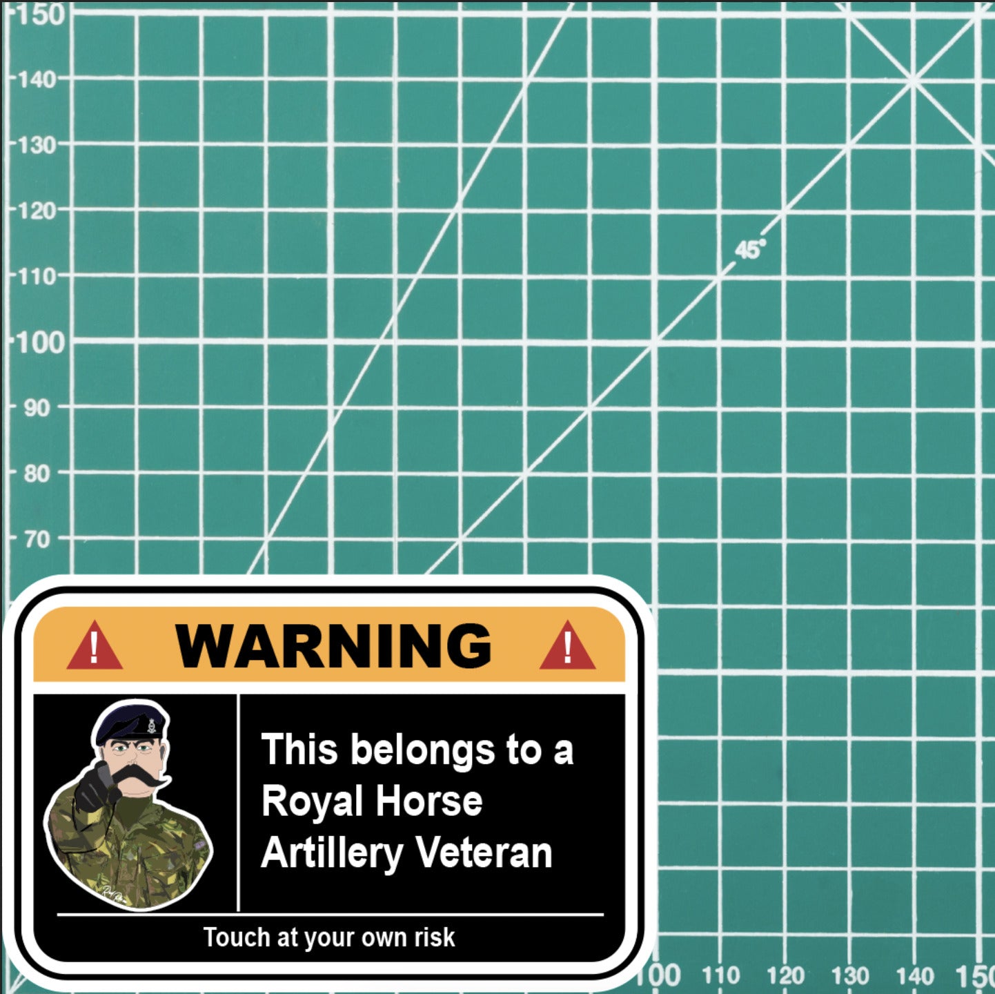 The Royal Horse Artillery Warning Funny Vinyl Sticker 100mm wide redplume