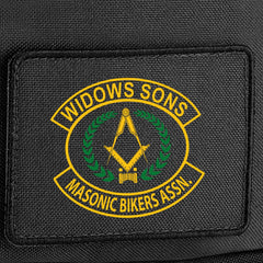 Versatile Snapback Trucker Hat with Interchangeable Widows Sons MBA Patch - Red Plume