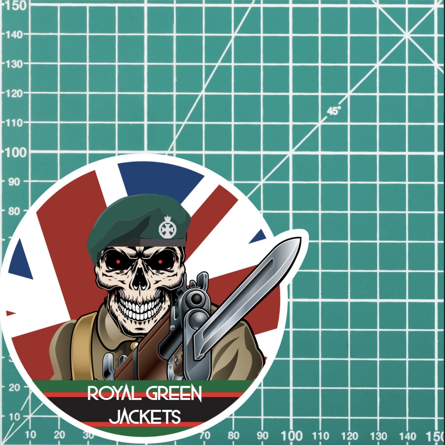 Vinyl Fix Bayonets Royal Green Jackets Sticker redplume