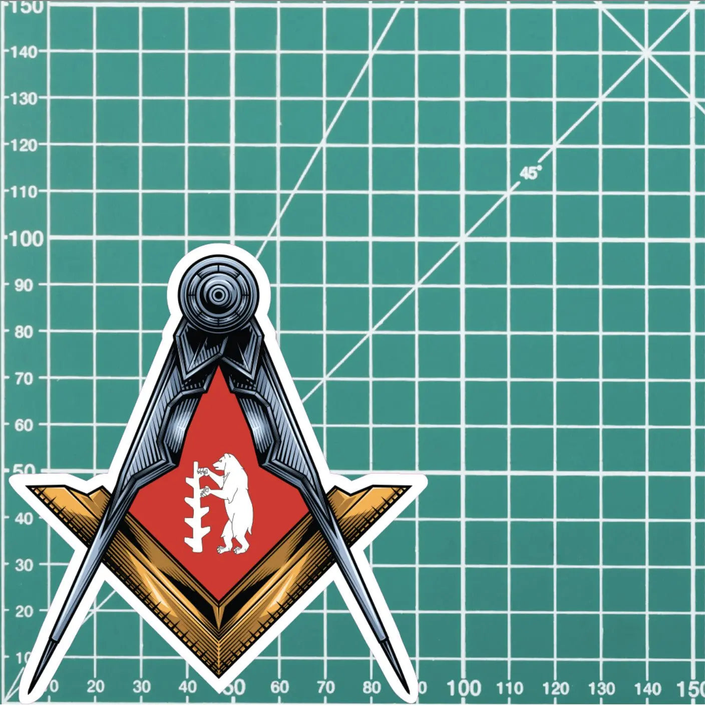Warwickshire Masonic Sticker Square & Compass Union Vinyl redplume