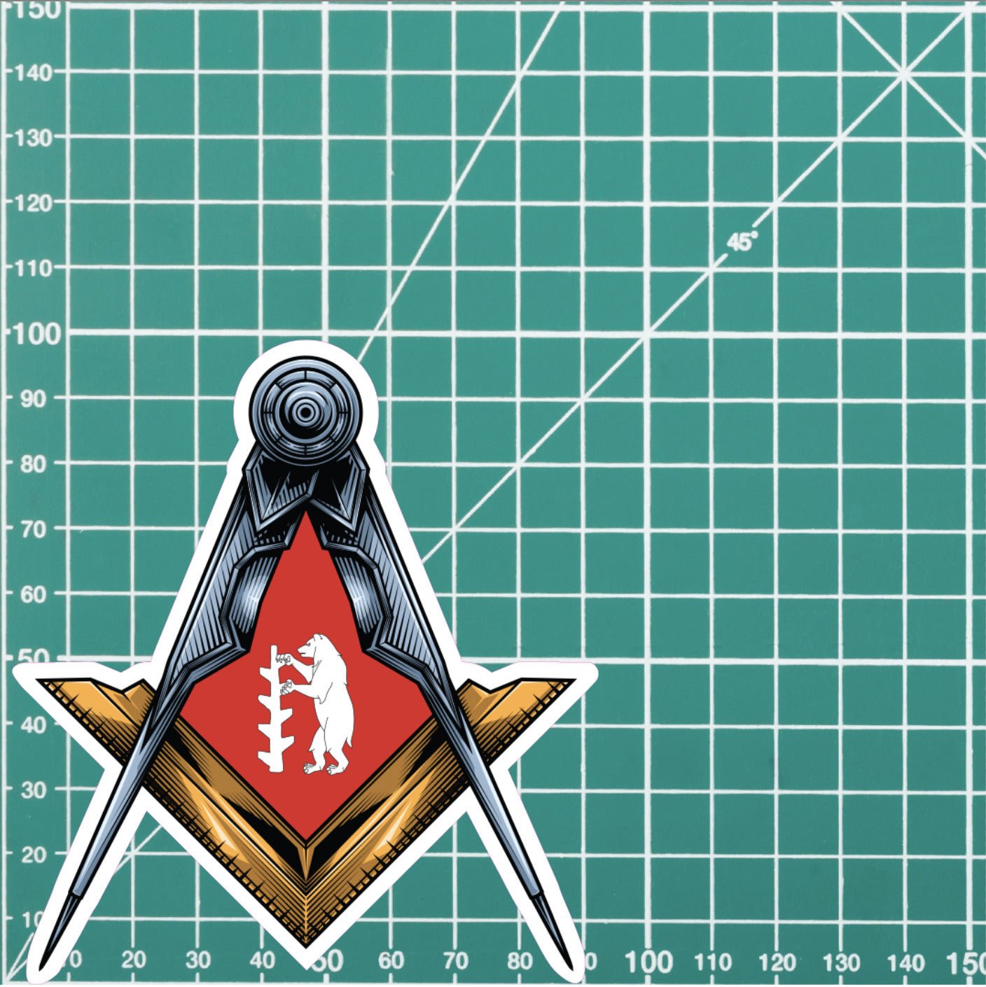 Warwickshire Masonic Sticker Square & Compass Union Vinyl redplume