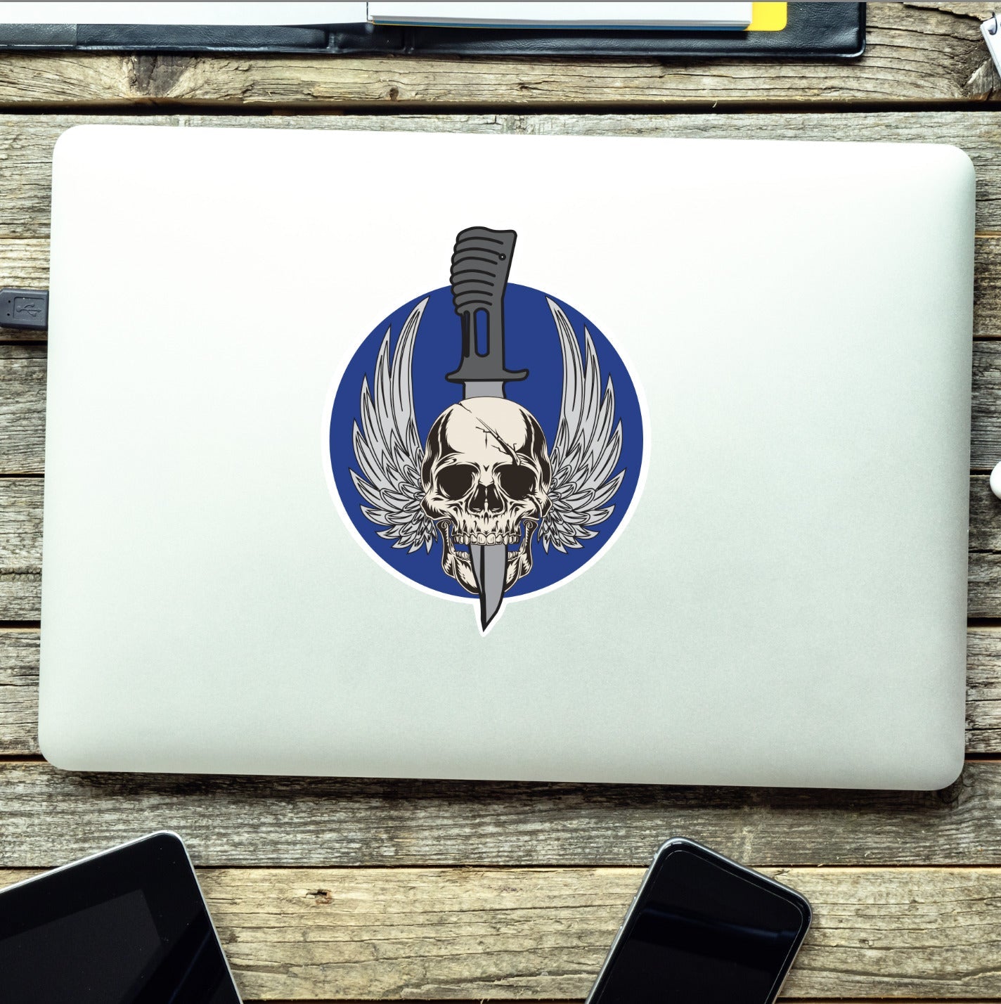 Waterproof Special Air Service SAS Sticker - Winged Skull redplume