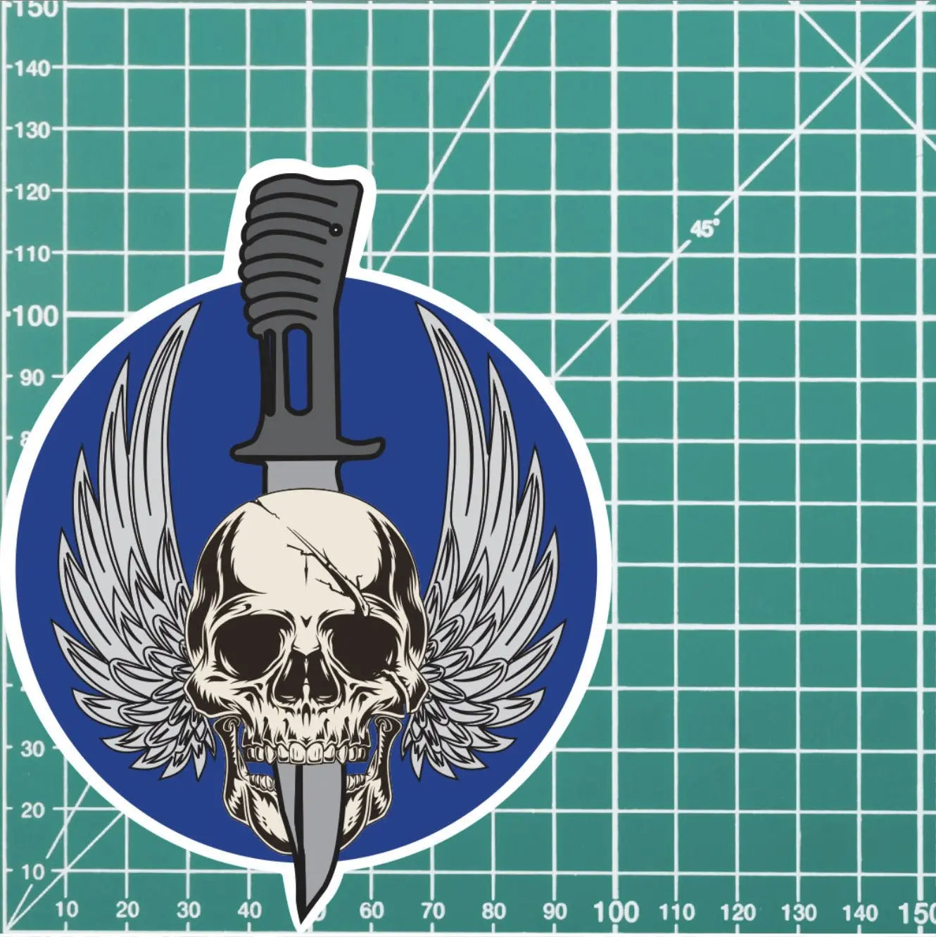 Waterproof Special Air Service SAS Sticker - Winged Skull redplume