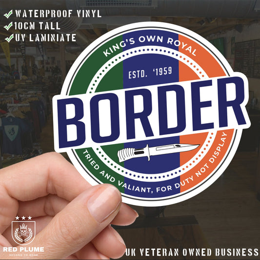 Waterproof Vinyl Decal - King's Own Royal Border Regiment | Retro | UV Laminated redplume