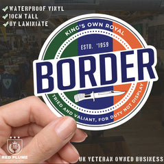 Waterproof Vinyl Decal - King's Own Royal Border Regiment | Retro | UV Laminated redplume