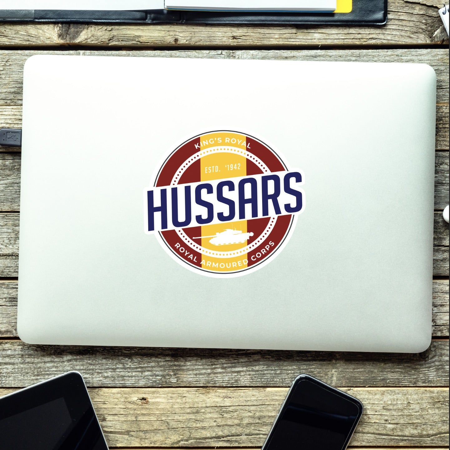 Waterproof Vinyl Decal - King's Royal Hussars KRH | Retro | UV Laminated redplume