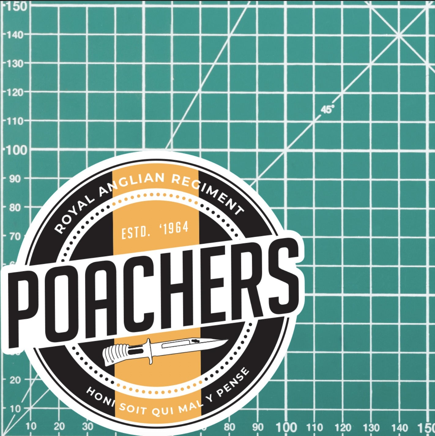 Waterproof Vinyl Decal - Royal Anglian Poachers | Retro | UV Laminated redplume