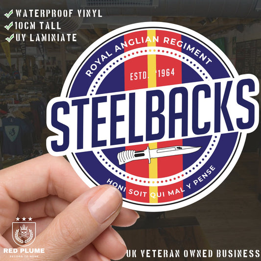 Waterproof Vinyl Decal - Royal Anglian Steelbacks | Retro | UV Laminated redplume
