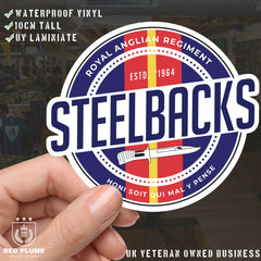 Waterproof Vinyl Decal - Royal Anglian Steelbacks | Retro | UV Laminated redplume