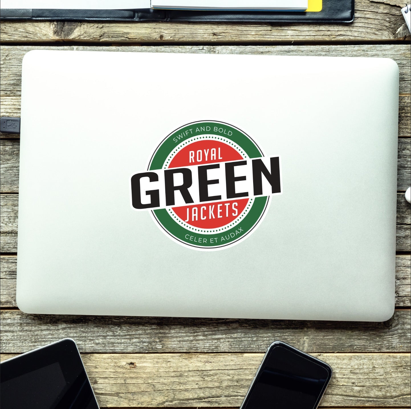 Waterproof Vinyl Decal - Royal Green Jackets | Retro | UV Laminated redplume
