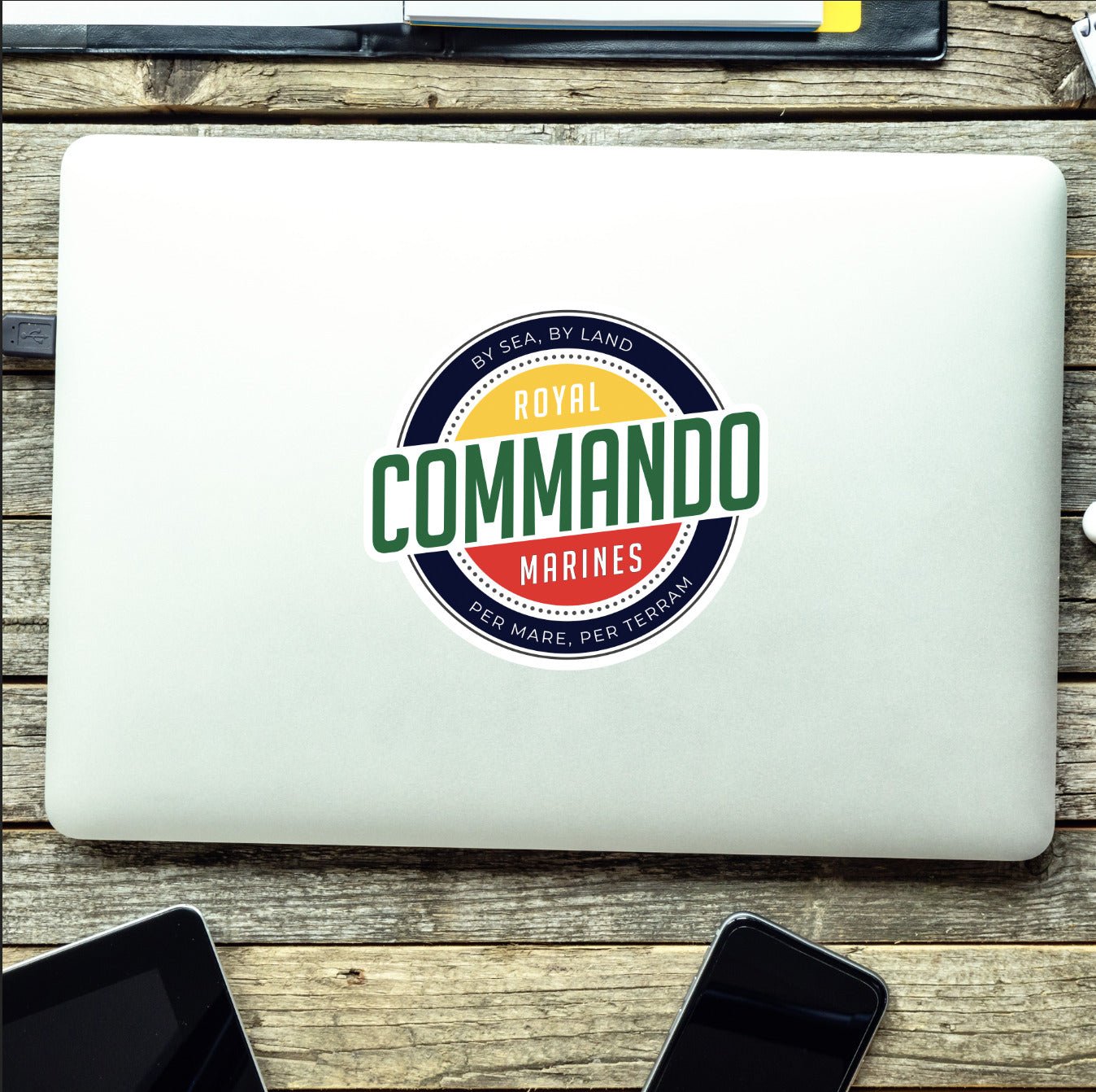 Waterproof Vinyl Decal - Royal Marines Commando - Retro FREE SHIPPING redplume