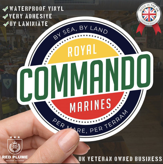 Waterproof Vinyl Decal - Royal Marines Commando - Retro FREE SHIPPING redplume