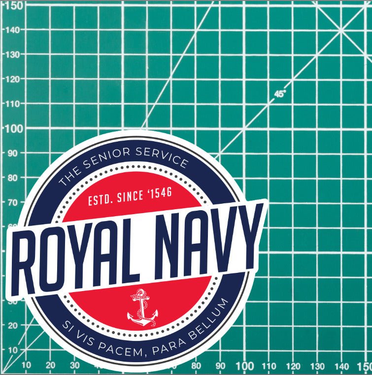 Waterproof Vinyl Decal - Royal Navy - Retro redplume