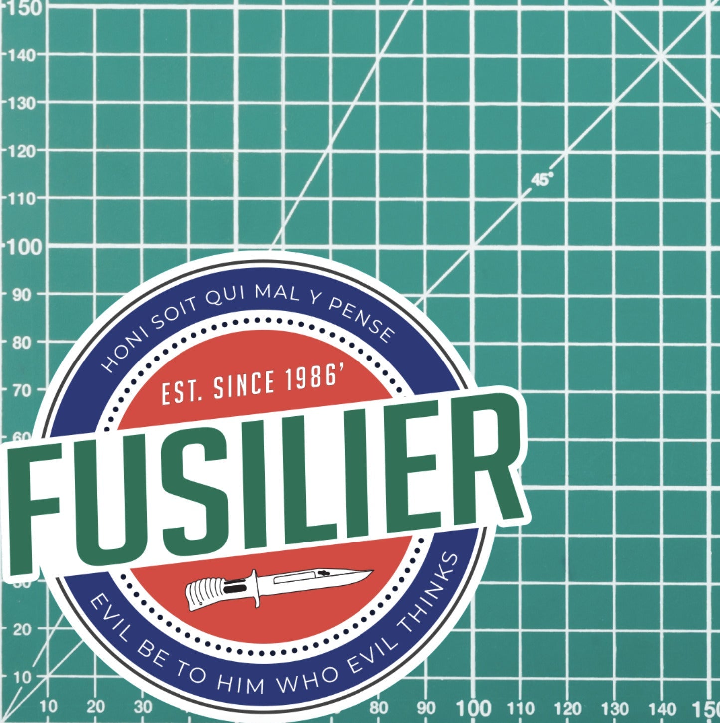 Waterproof Vinyl Decal - Royal Regiment of Fusiliers | Retro | UV Laminated redplume