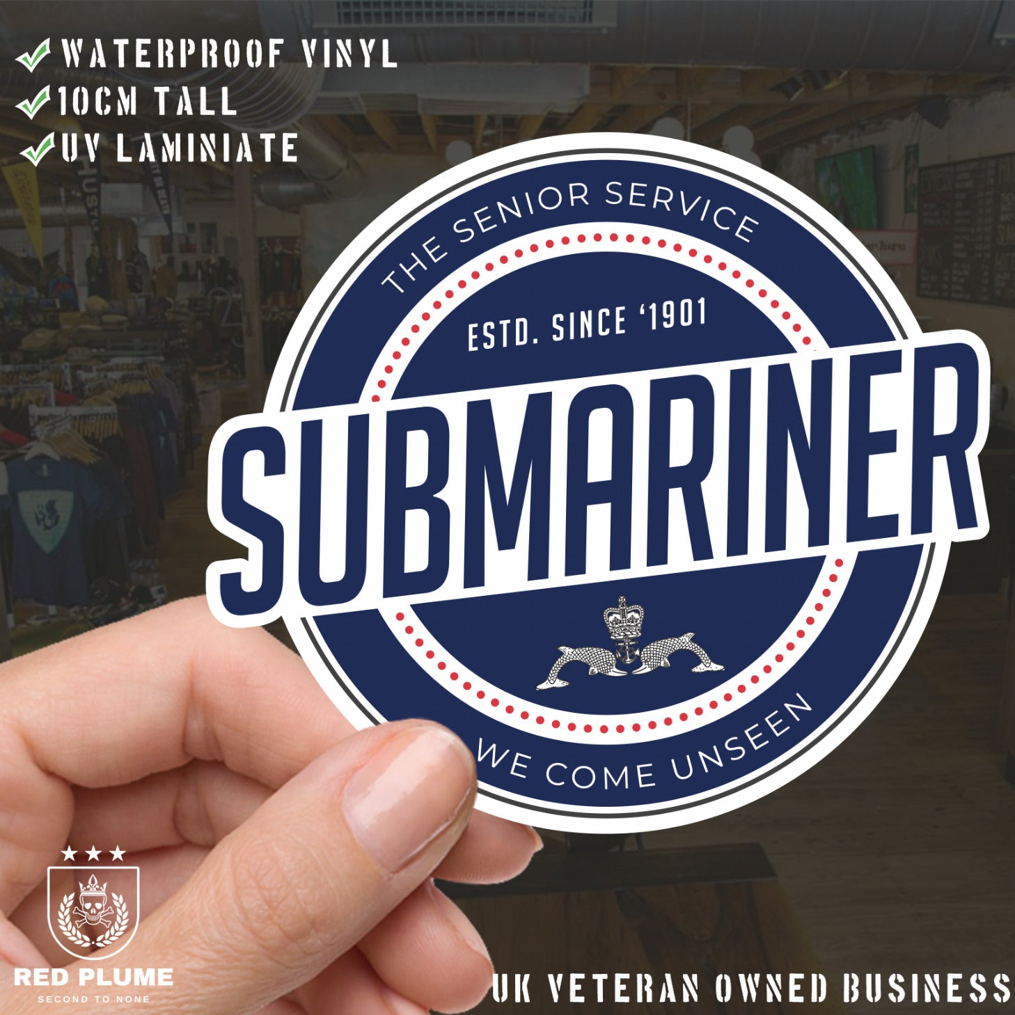 Waterproof Vinyl Decal - Submariner | Retro | UV Laminated redplume
