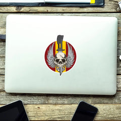 Waterproof Vinyl King's Royal Hussars KRH Sticker - Winged Skull redplume