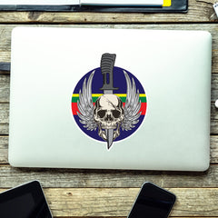 Waterproof Vinyl Royal Marines Sticker - Winged Skull redplume