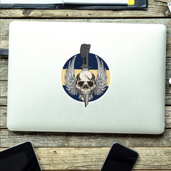 Waterproof Vinyl Royal Wessex Yeomanry Sticker - Winged Skull redplume