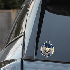 Waterproof Vinyl Royal Wessex Yeomanry Sticker - Winged Skull redplume