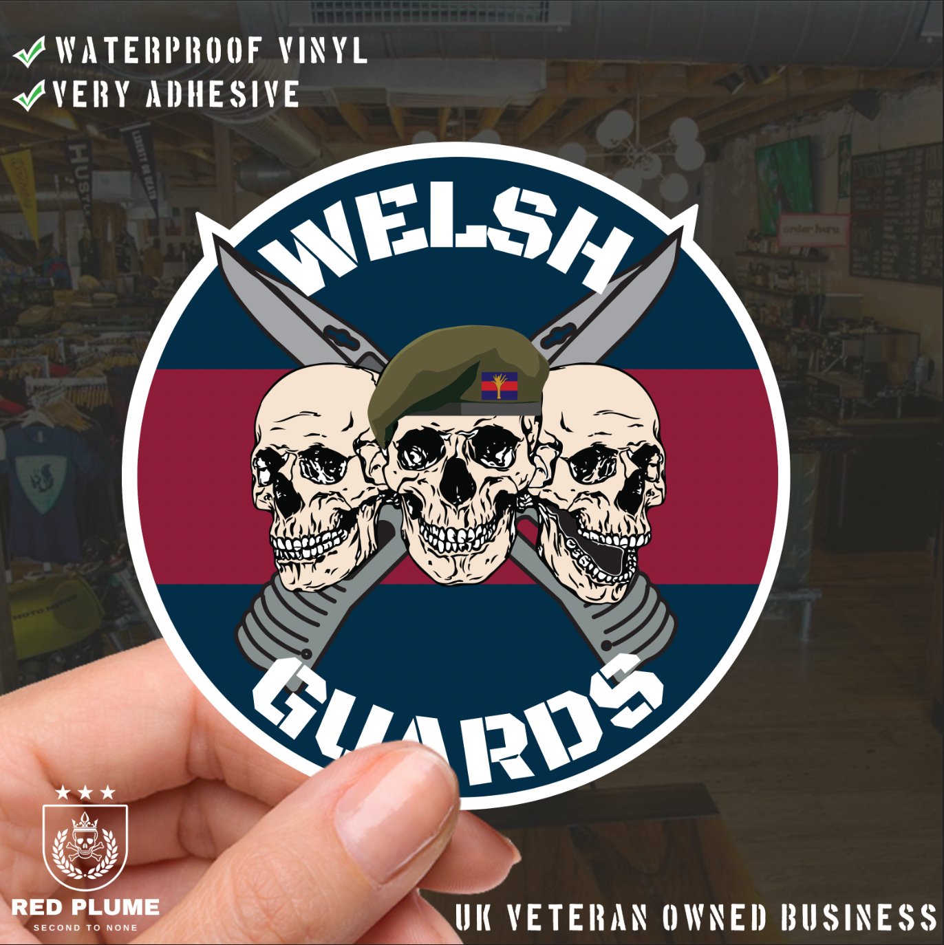 Welsh Guards - 6 Best-Selling Waterproof Stickers bundle redplume