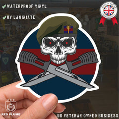Welsh Guards Car Decal - Stylish Skull and Crossed Bayonets Design redplume