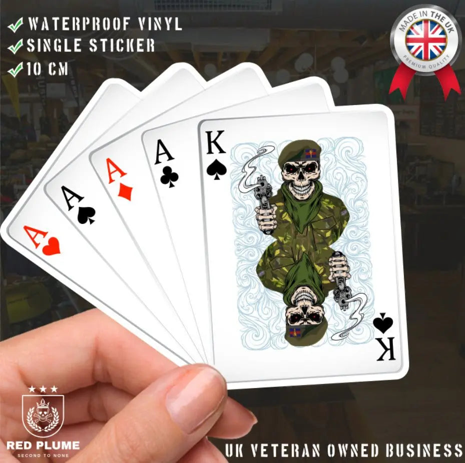 Welsh Guards King & Aces Waterproof Vinyl Sticker/Decal 10cm redplume
