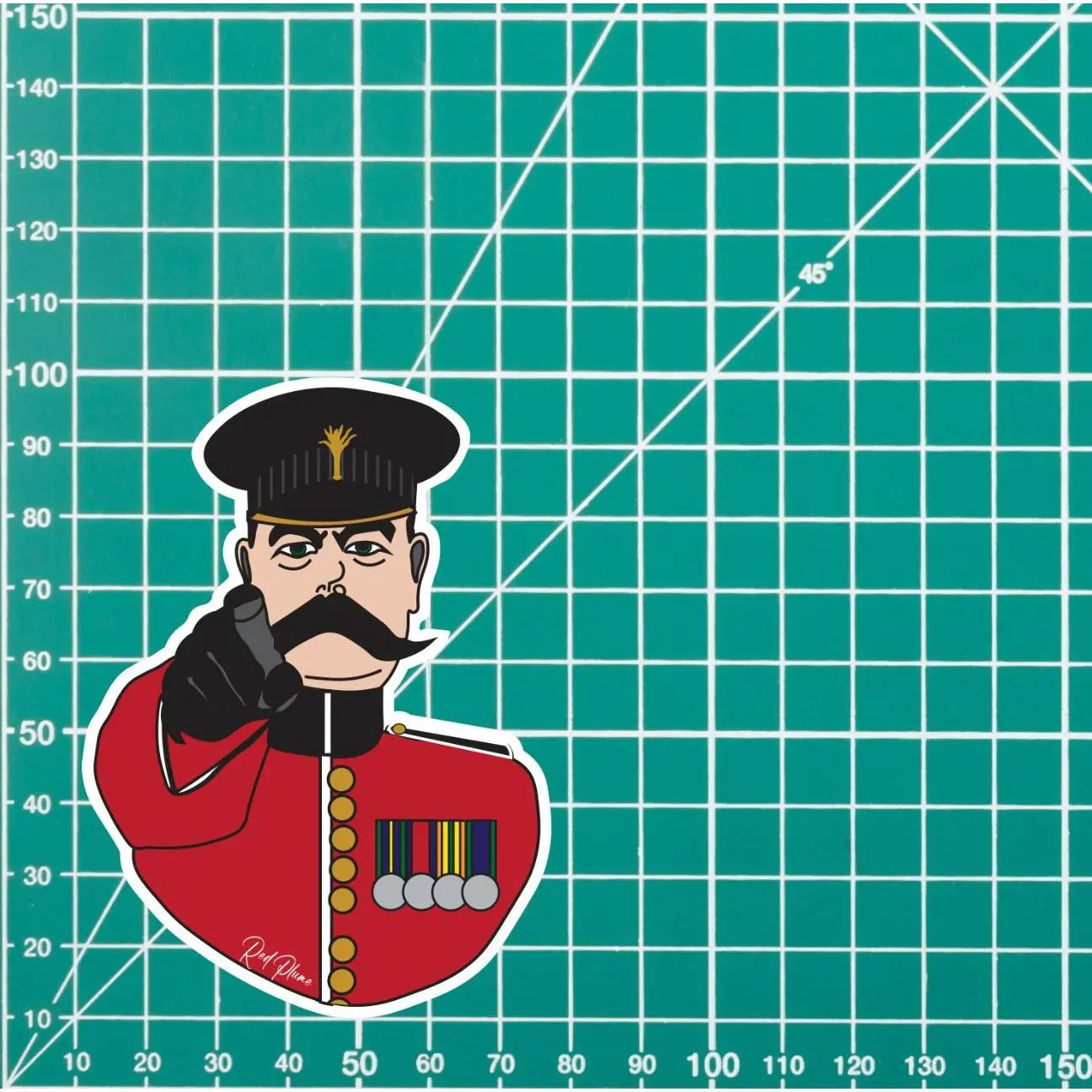Welsh Guards, Lord Kitchener Waterproof Vinyl Stickers, 10cm High redplume