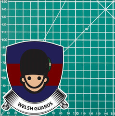 Welsh Guards Shield Vinyl Sticker - 10cm - UV Laminated redplume