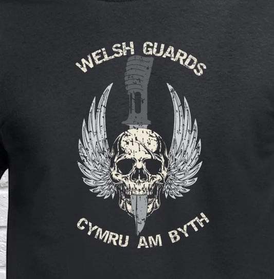 Welsh Guards Skulled Dagger T-Shirt redplume