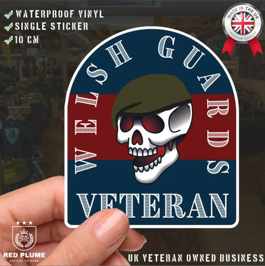 Welsh Guards Stickers Old School Tattoo Style Veteran redplume