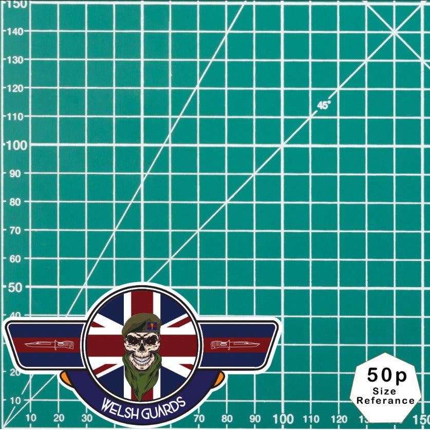 Welsh Guards UV Laminated Vinyl Sticker - Wings redplume