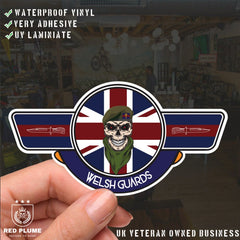 Welsh Guards UV Laminated Vinyl Sticker - Wings redplume