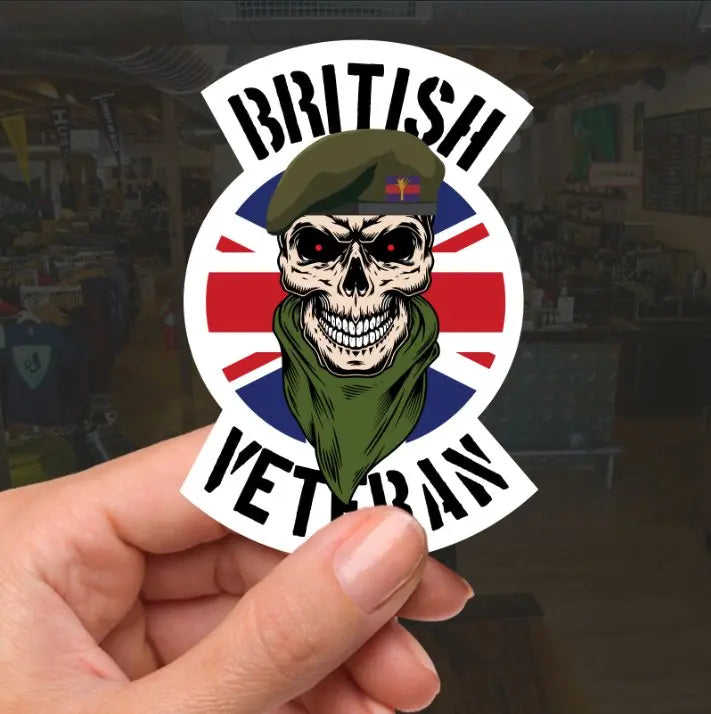 Welsh Guards Veteran Waterproof Vinyl Decal/Sticker Skull and Union Jack redplume