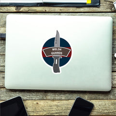 Welsh Guards Vinyl Decal, TRF Colours & Bayonet Design - 10cm redplume