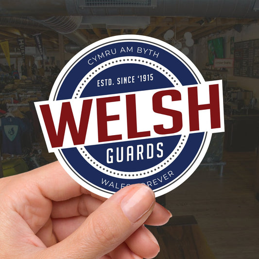 Welsh Guards Waterproof Vinyl Sticker - Retro redplume