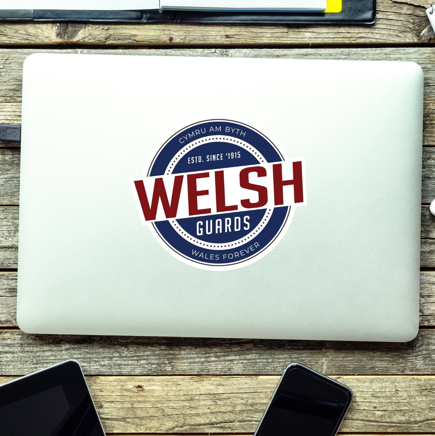 Welsh Guards Waterproof Vinyl Sticker - Retro redplume