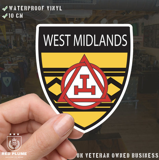 West Midlands Masonic Holy Royal Arch Shield Sticker redplume