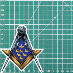 West Sussex Masonic Stickers Square & Compass Union Vinyl Decal redplume