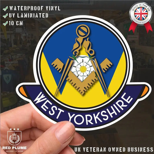 West Yorkshire Masonic Car Sticker | UV Laminated redplume
