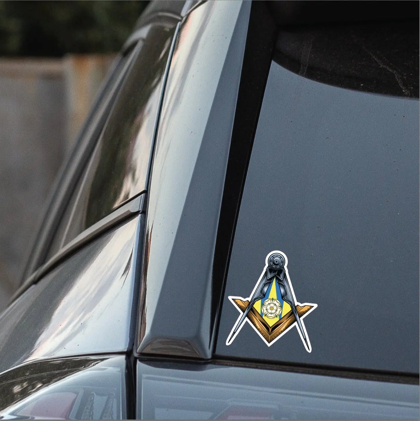 West Yorkshire Masonic Stickers Square & Compass Union Vinyl Decals redplume