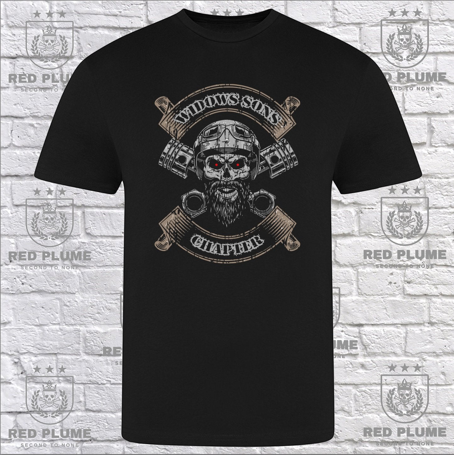 Widows Sons Customised Bearded T Shirt redplume
