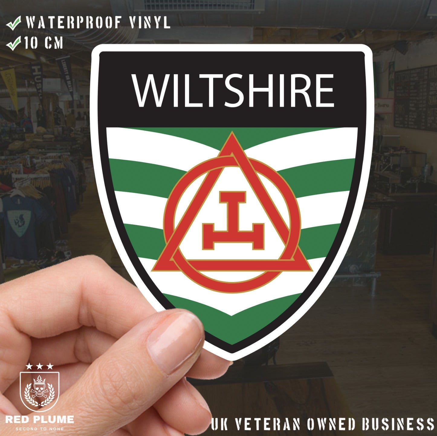 Wiltshire Masonic Holy Royal Arch Shield Sticker redplume