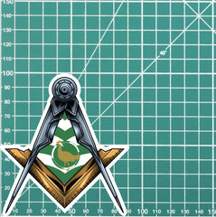 Wiltshire Masonic Sticker Square & Compass Union Vinyl Decal redplume