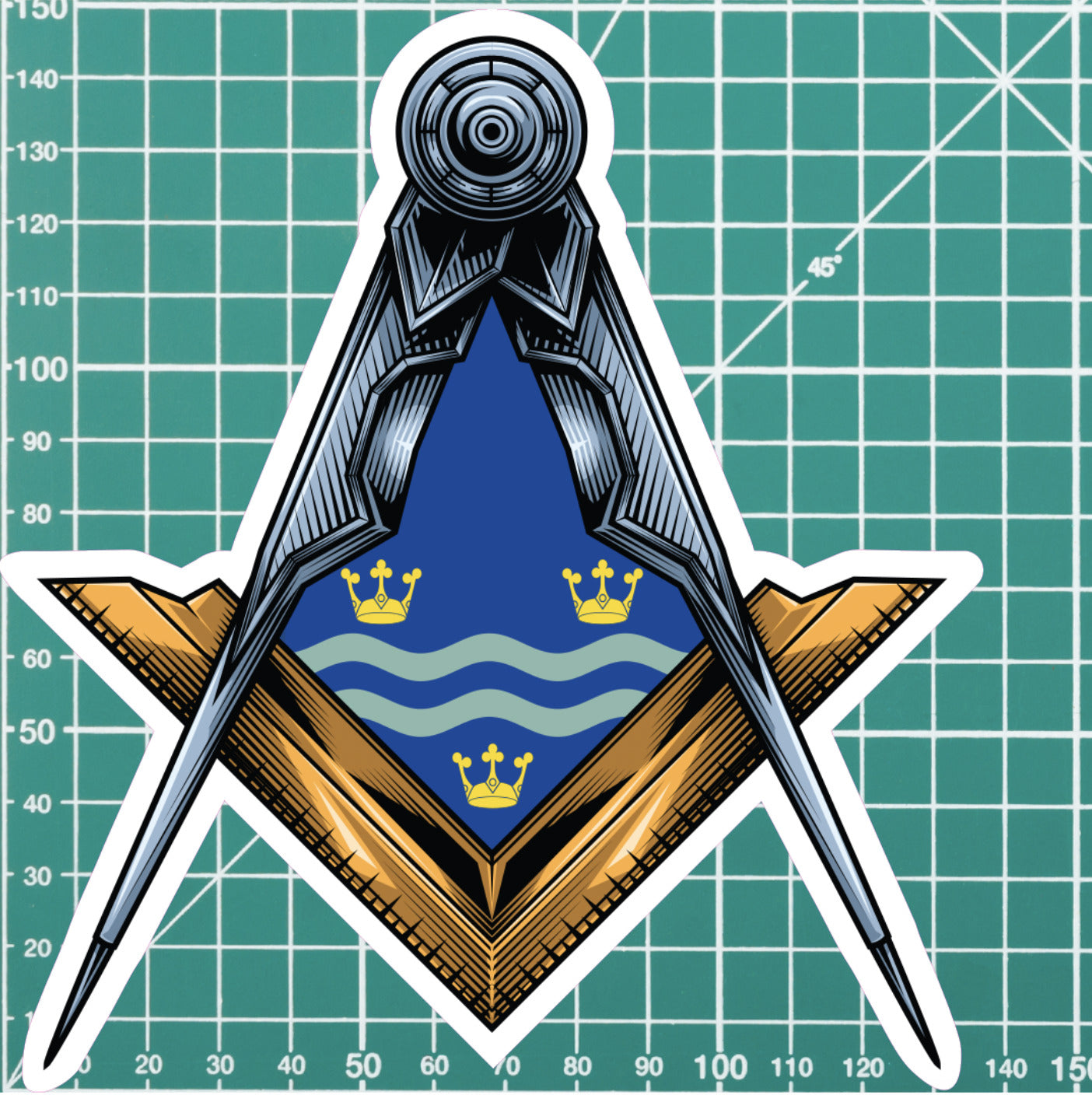 Cambridgeshire Masonic Sticker Square & Compass Union Vinyl Decal redplume