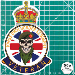 Kings Own Royal Border Regiment KORBR Veteran UV Laminated Decal redplume