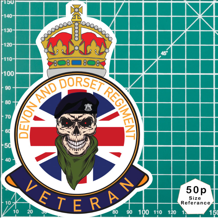 Devon and Dorset Regiment UV Laminated Decal redplume
