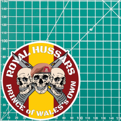 Royal Hussars P.W.O. Waterproof Vinyl Stickers Three Skulls redplume