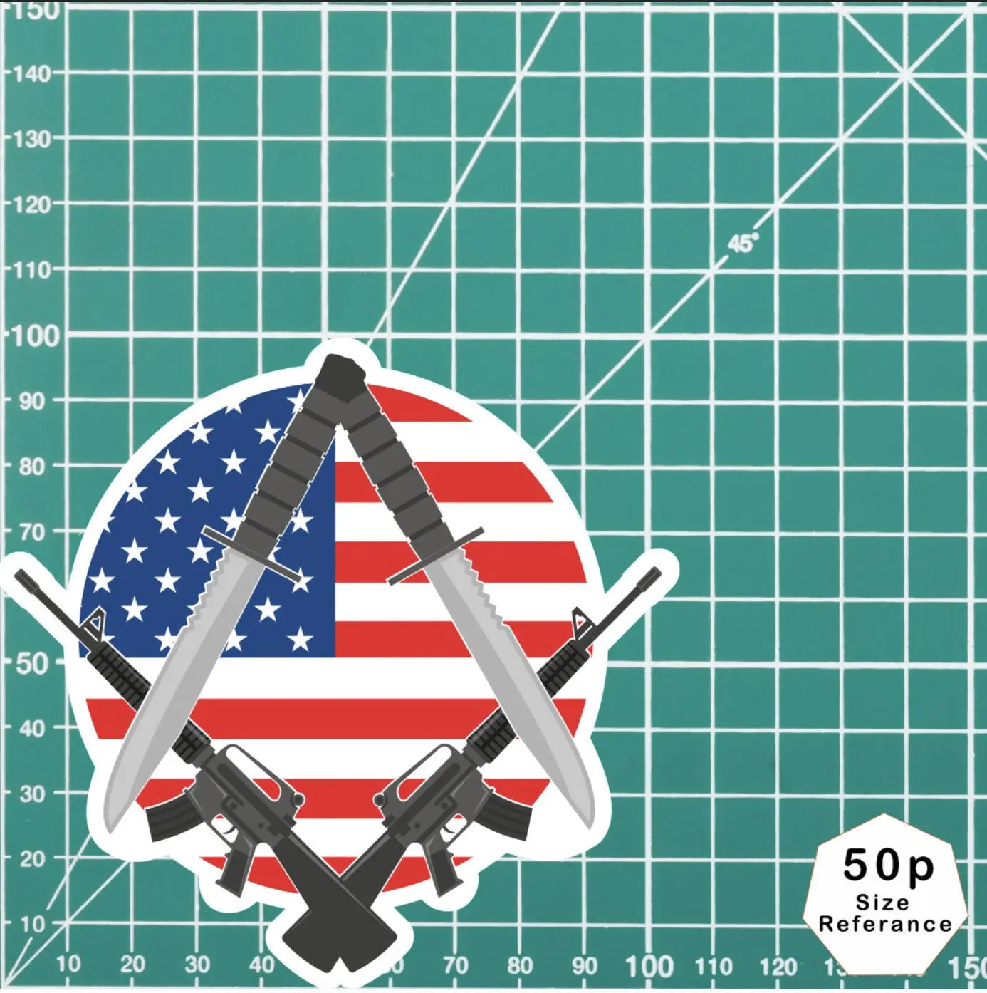 10 cm Vinyl US Military Masonic Sticker - Masonic Square and Compasses Design redplume