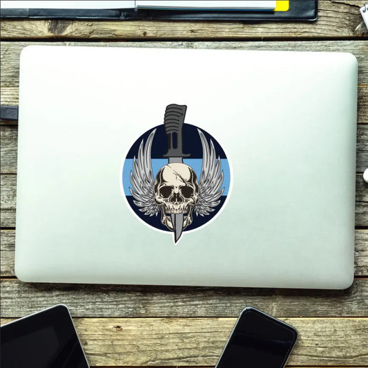 Waterproof Vinyl Army Air Corps AAC Sticker - Winged Skull redplume
